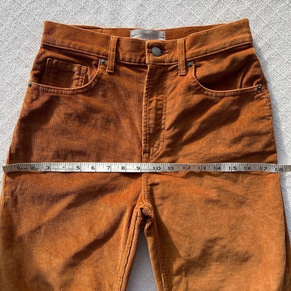Everlane Baby Cord Cheeky Pant High Rise Ankle Burnt Orange Acorn Womens 26 - Picture 11 of 12